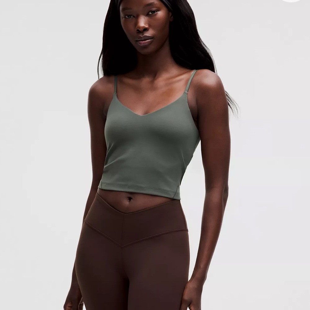 Lululemon Align Cropped Tank Top Light Support, A/B Cup - Size 4 in Dark Forest